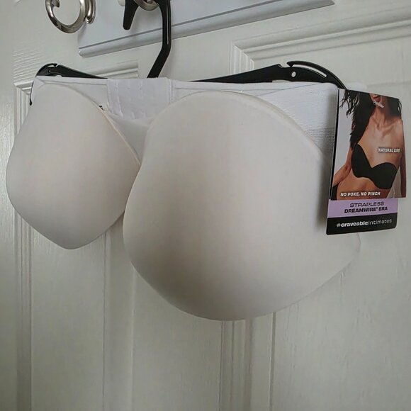 MaidenForm Strapless Dreamwire Bra White 36C - Picture 1 of 8